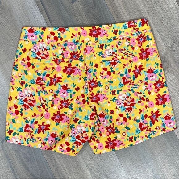 J. Crew Factory Floral Basket Weave Chino Shorts Yellow Multi 4 - Picture 2 of 8